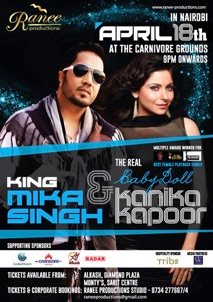 Poster: Mika Singh and Kanika Kapoor, 18 April