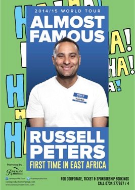 Poster: Russell Peters: Almost Famous, first time in East Africa