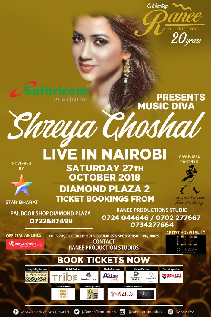 Poster: Shreya Ghoshal live in Nairobi
